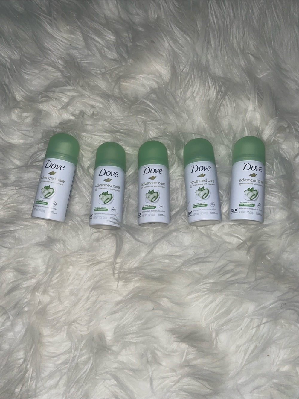 Dove Cool Essentials Dry Spray Antiperspirant Deodorant Travel Lot of 5